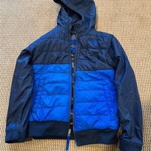 The North Face Kids Reversible Quilted Hoodie- Navy and Blue Puffer Jacket